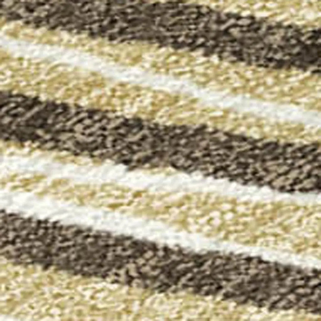3' X 5' Chocolate And Ivory Geometric Washable Indoor Outdoor Area Rug Homeroots Outdoor