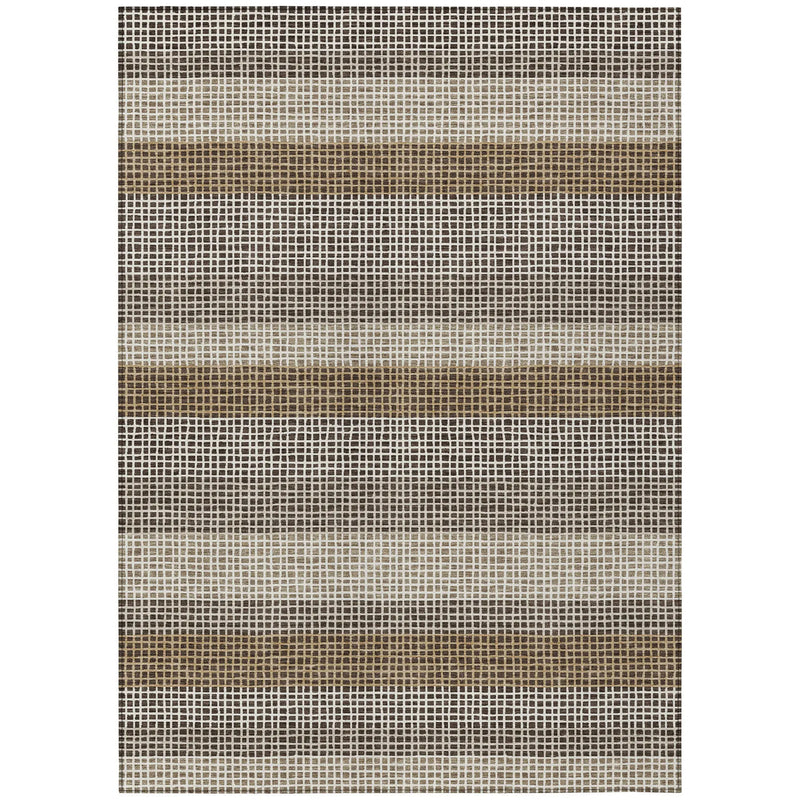 3' X 5' Chocolate And Ivory Striped Washable Indoor Outdoor Area Rug Homeroots Outdoor