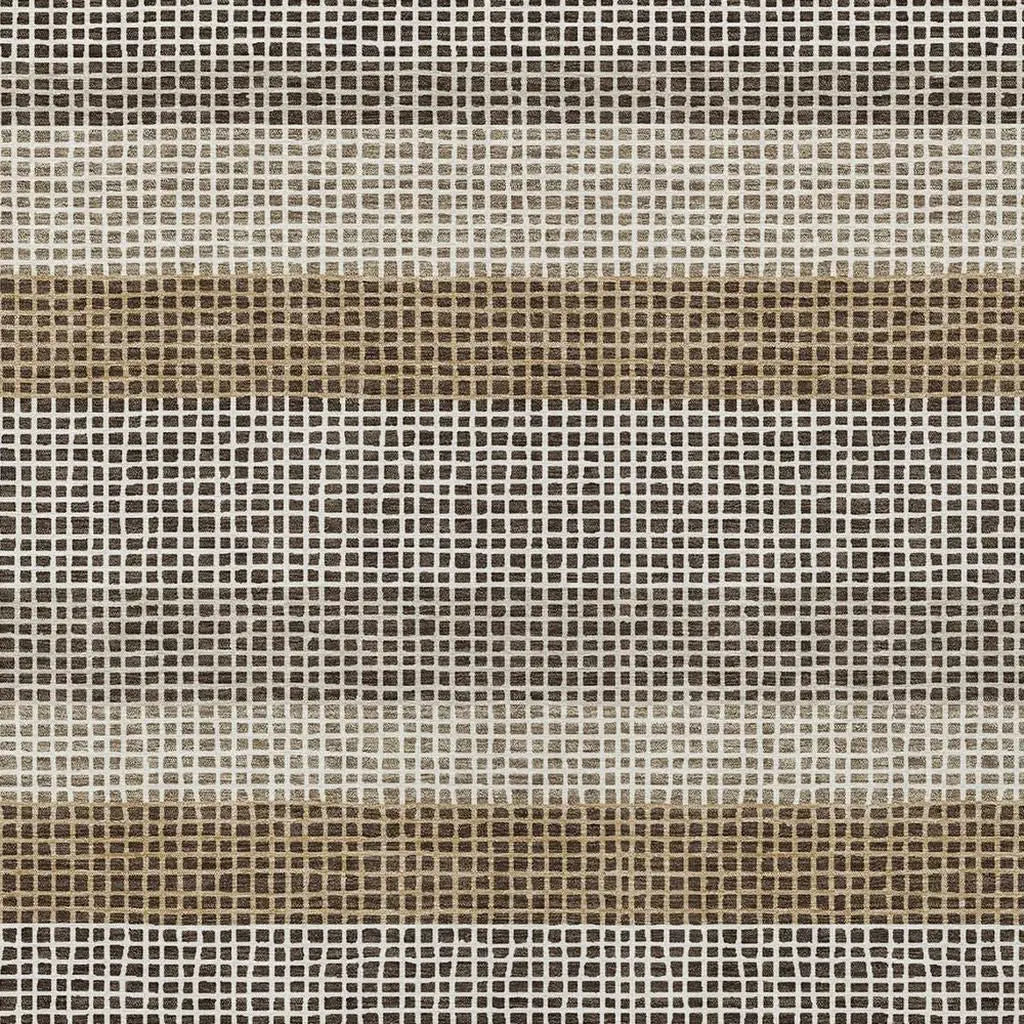 3' X 5' Chocolate And Ivory Striped Washable Indoor Outdoor Area Rug Homeroots Outdoor