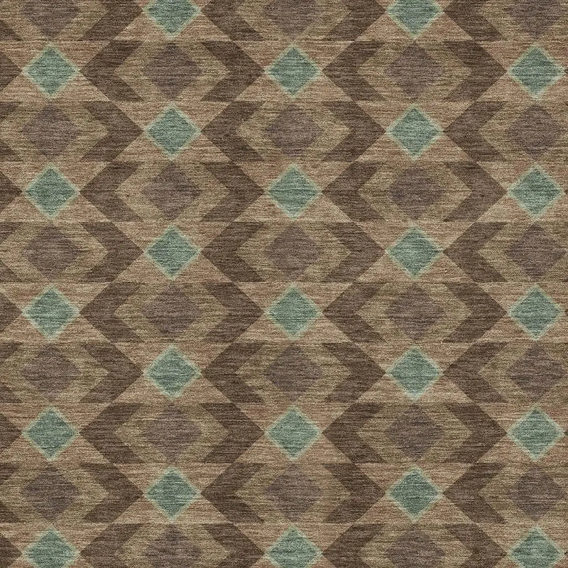 3' X 5' Chocolate And Navy Blue Geometric Washable Indoor Outdoor Area Rug Homeroots Outdoor