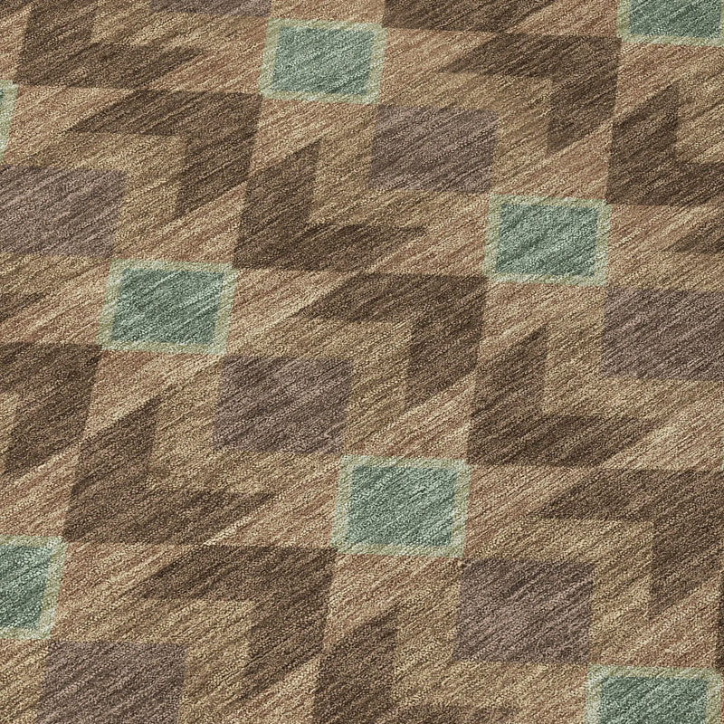 3' X 5' Chocolate And Navy Blue Geometric Washable Indoor Outdoor Area Rug Homeroots Outdoor