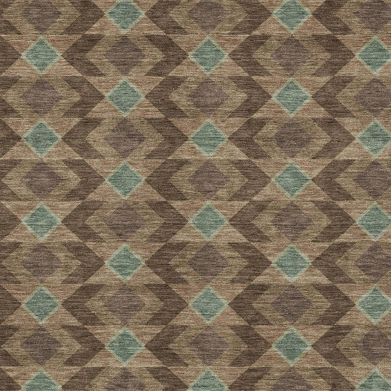 3' X 5' Chocolate And Navy Blue Geometric Washable Indoor Outdoor Area Rug Homeroots Outdoor