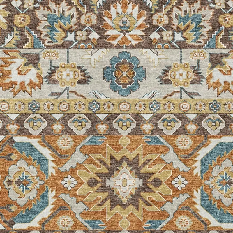 3' X 5' Chocolate And Orange Cactus Washable Indoor Outdoor Area Rug Homeroots Outdoor