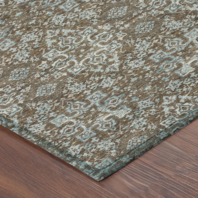 3' X 5' Chocolate And Pearl Oriental Washable Indoor Outdoor Area Rug Homeroots Outdoor