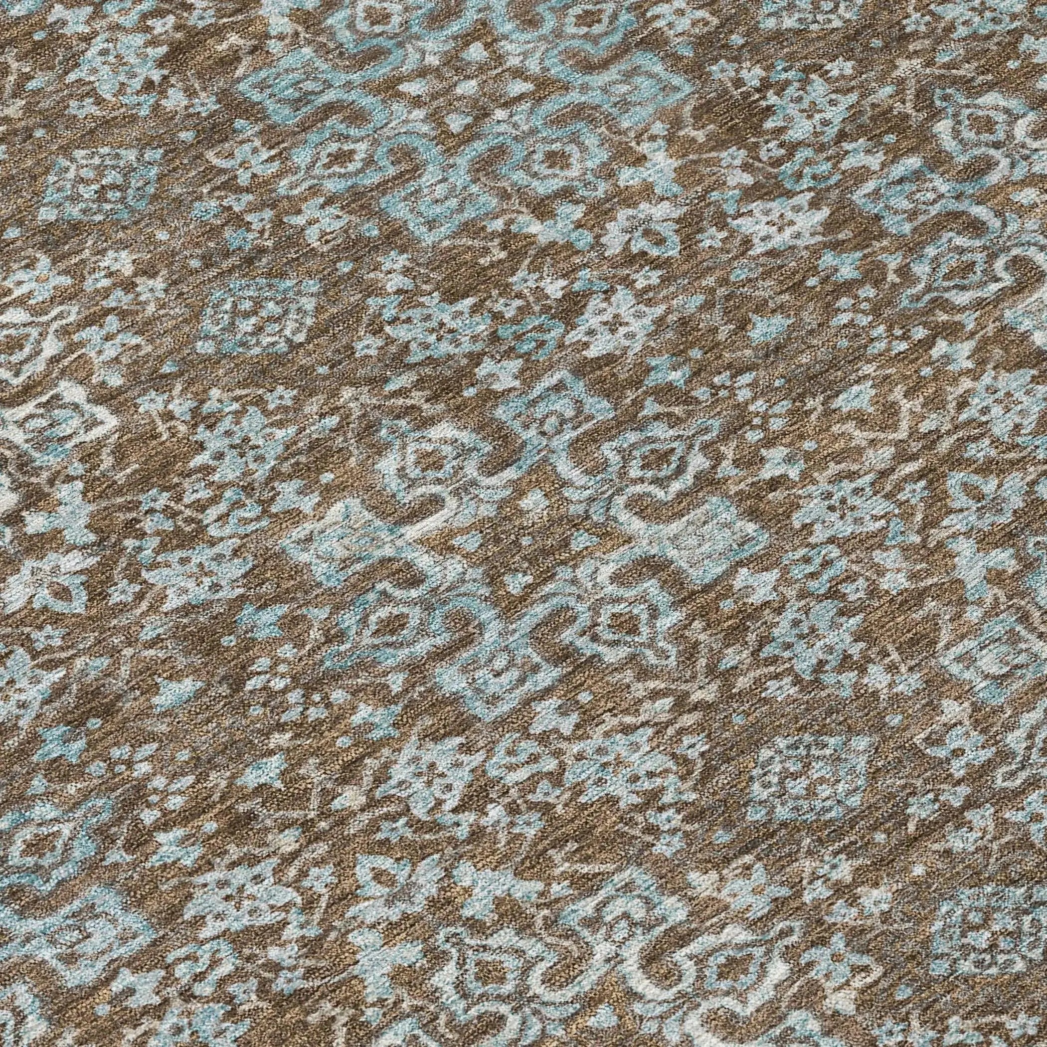 3' X 5' Chocolate And Pearl Oriental Washable Indoor Outdoor Area Rug Homeroots Outdoor