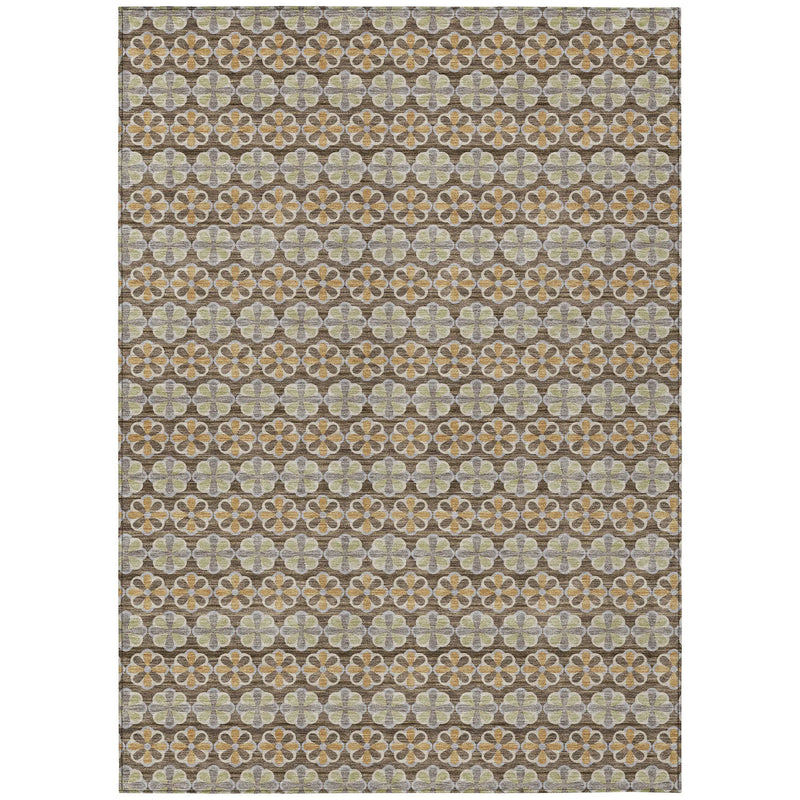 3' X 5' Chocolate And Purple Striped Washable Indoor Outdoor Area Rug Homeroots Outdoor