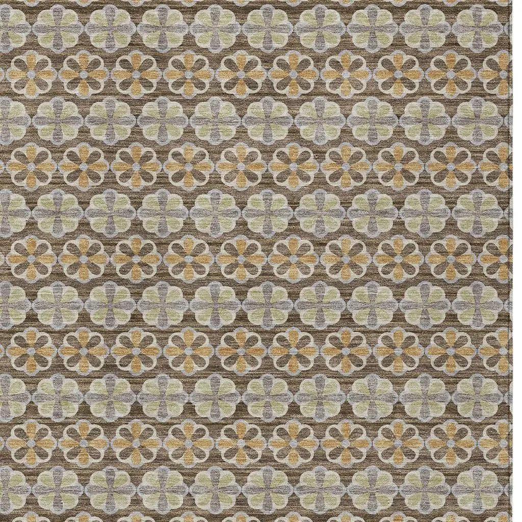 3' X 5' Chocolate And Purple Striped Washable Indoor Outdoor Area Rug Homeroots Outdoor