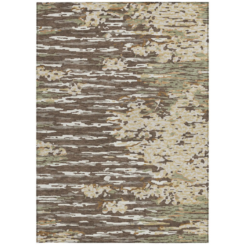 3' X 5' Coffee And Brown Abstract Washable Indoor Outdoor Area Rug Homeroots Outdoor