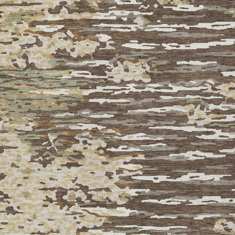 3' X 5' Coffee And Brown Abstract Washable Indoor Outdoor Area Rug Homeroots Outdoor