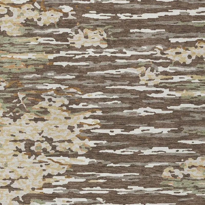 3' X 5' Coffee And Brown Abstract Washable Indoor Outdoor Area Rug Homeroots Outdoor