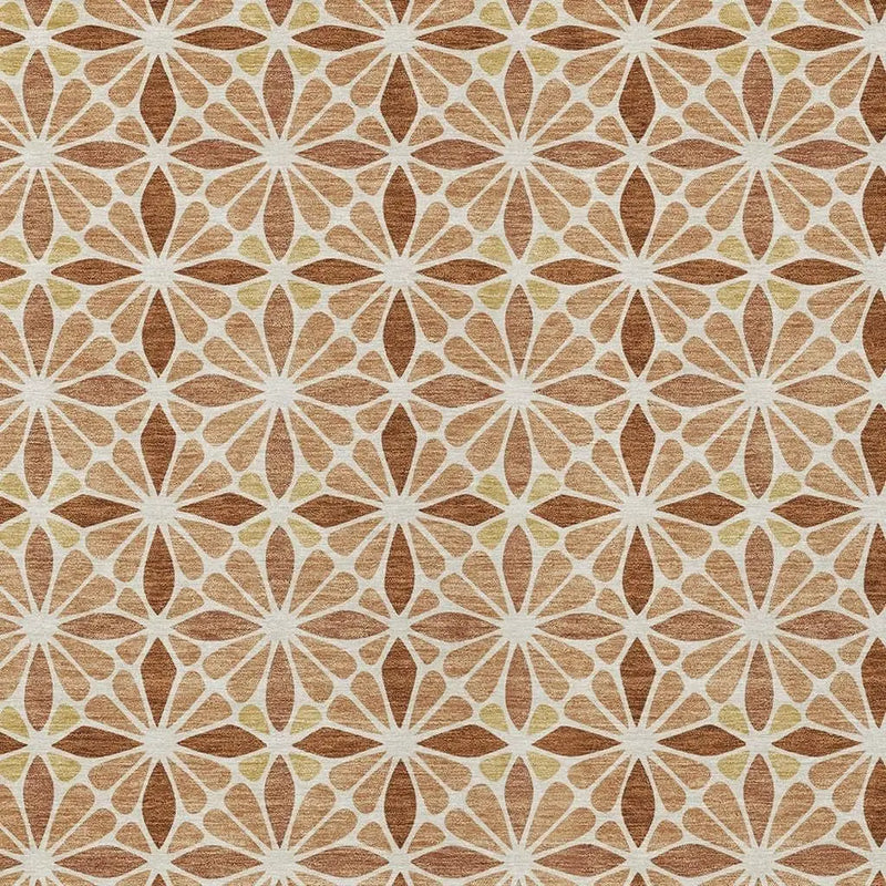 3' X 5' Copper And Gold Geometric Washable Indoor Outdoor Area Rug Homeroots Outdoor