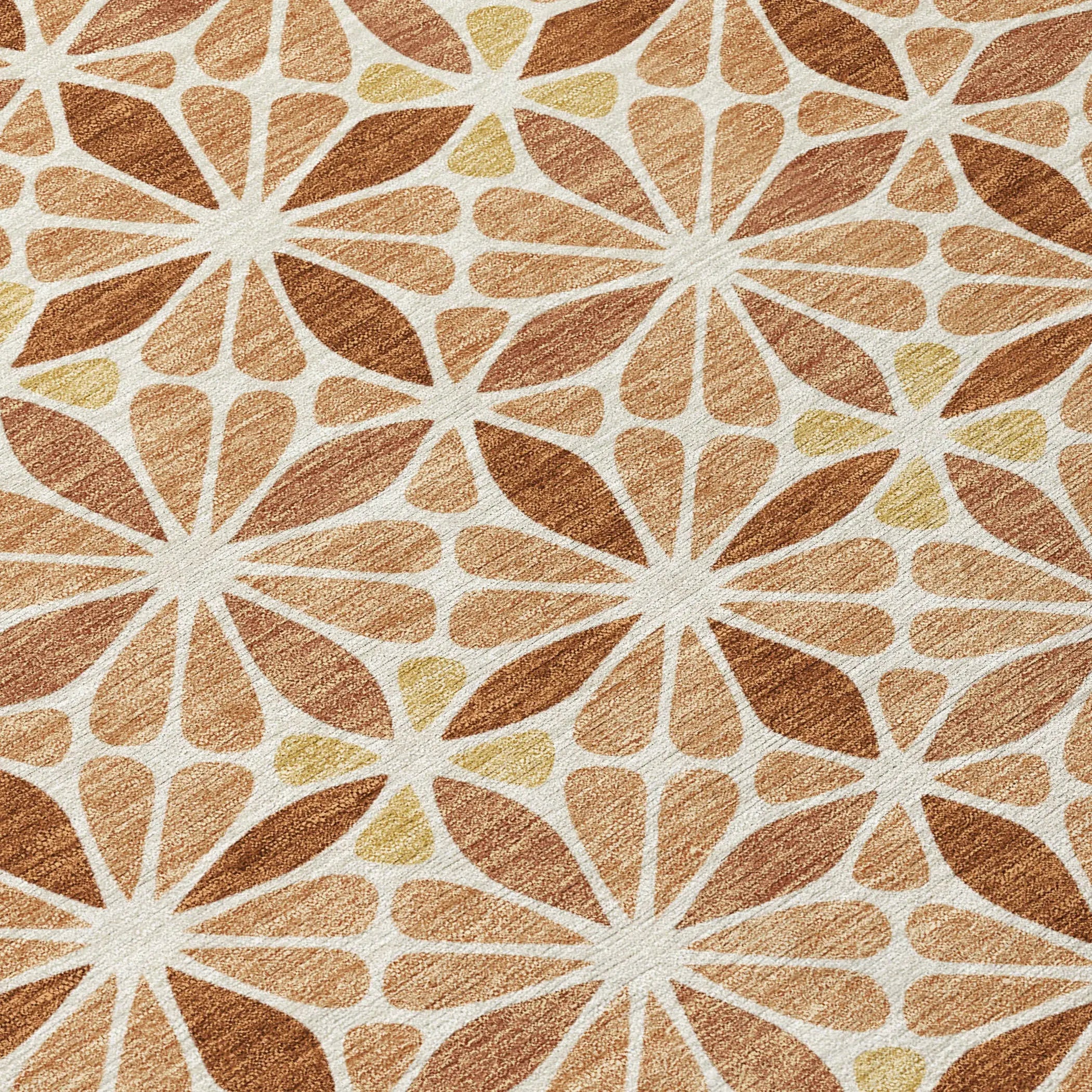 3' X 5' Copper And Gold Geometric Washable Indoor Outdoor Area Rug Homeroots Outdoor