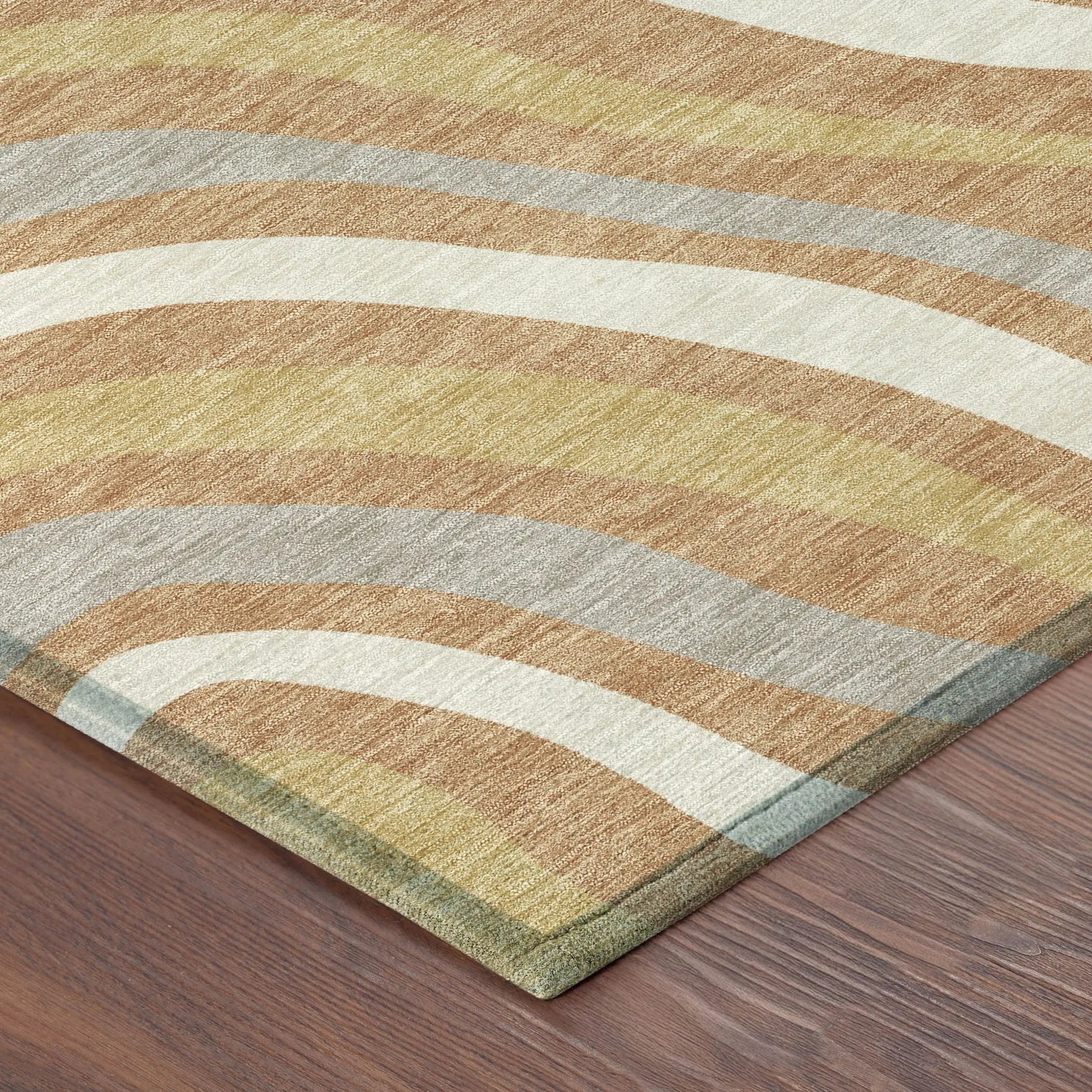 3' X 5' Copper And Gold Striped Washable Indoor Outdoor Area Rug Homeroots Outdoor