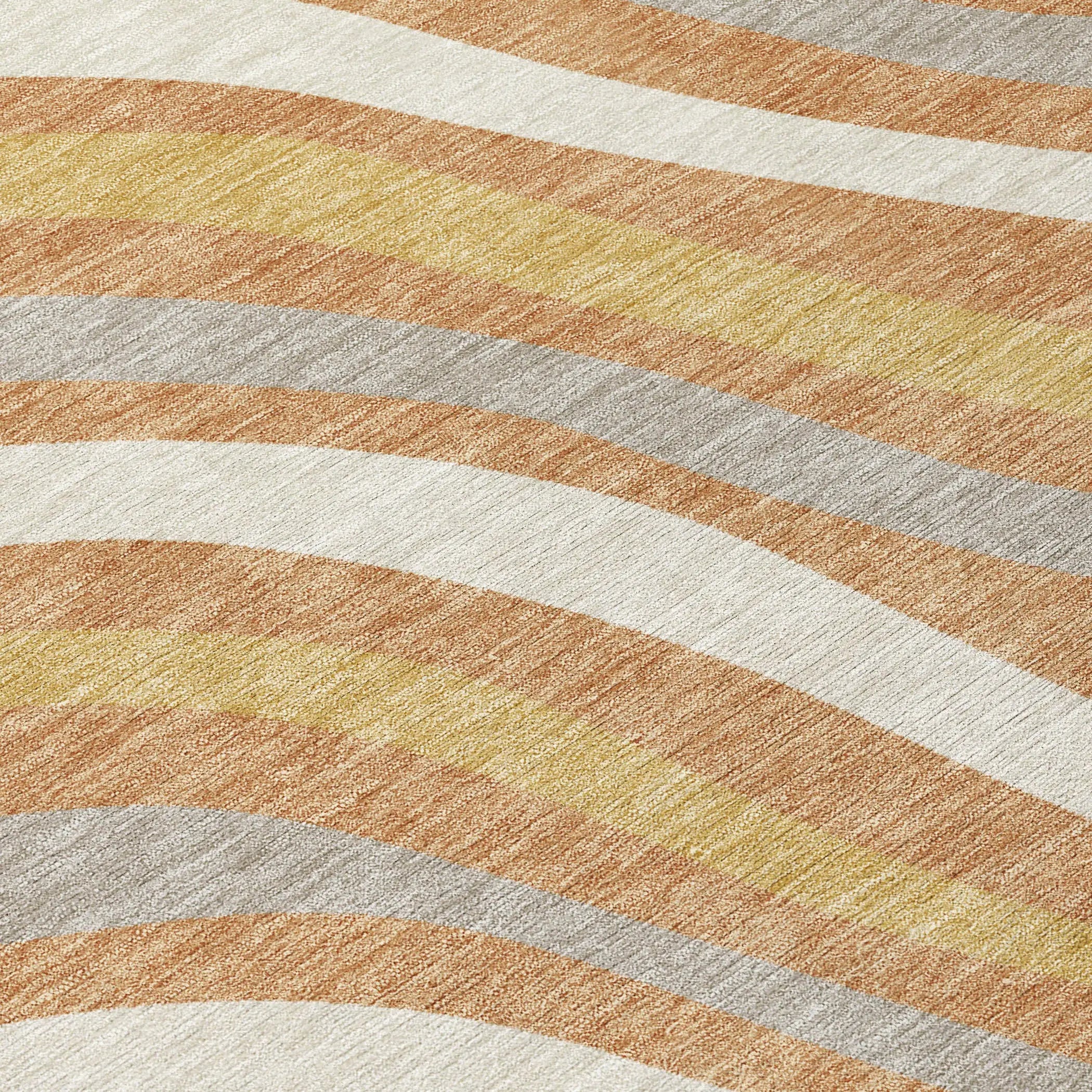 3' X 5' Copper And Gold Striped Washable Indoor Outdoor Area Rug Homeroots Outdoor