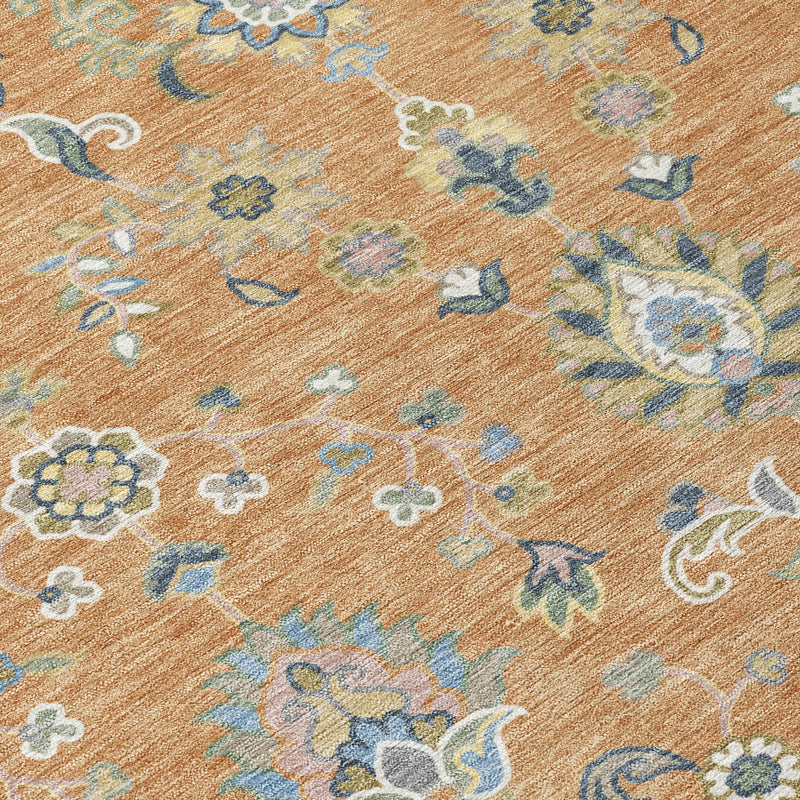 3' X 5' Copper And Green Abstract Washable Indoor Outdoor Area Rug Homeroots Outdoor