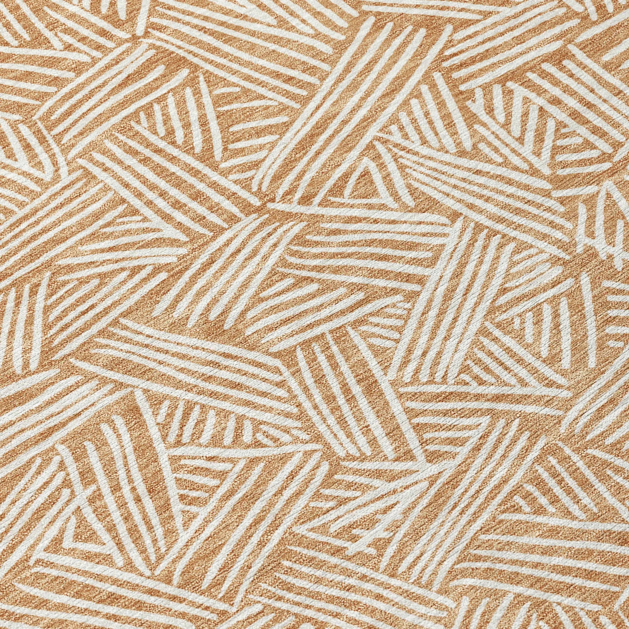 3' X 5' Copper And Ivory Geometric Washable Indoor Outdoor Area Rug Homeroots Outdoor