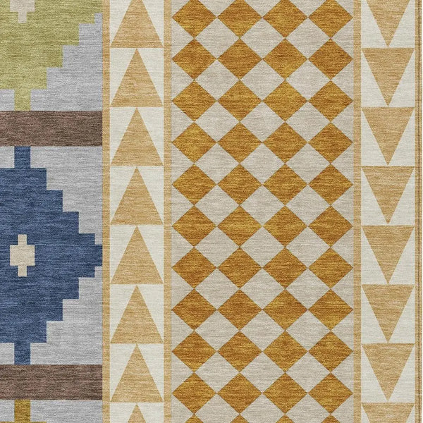 3' X 5' Copper And Ivory Southwestern Washable Indoor Outdoor Area Rug Homeroots Outdoor