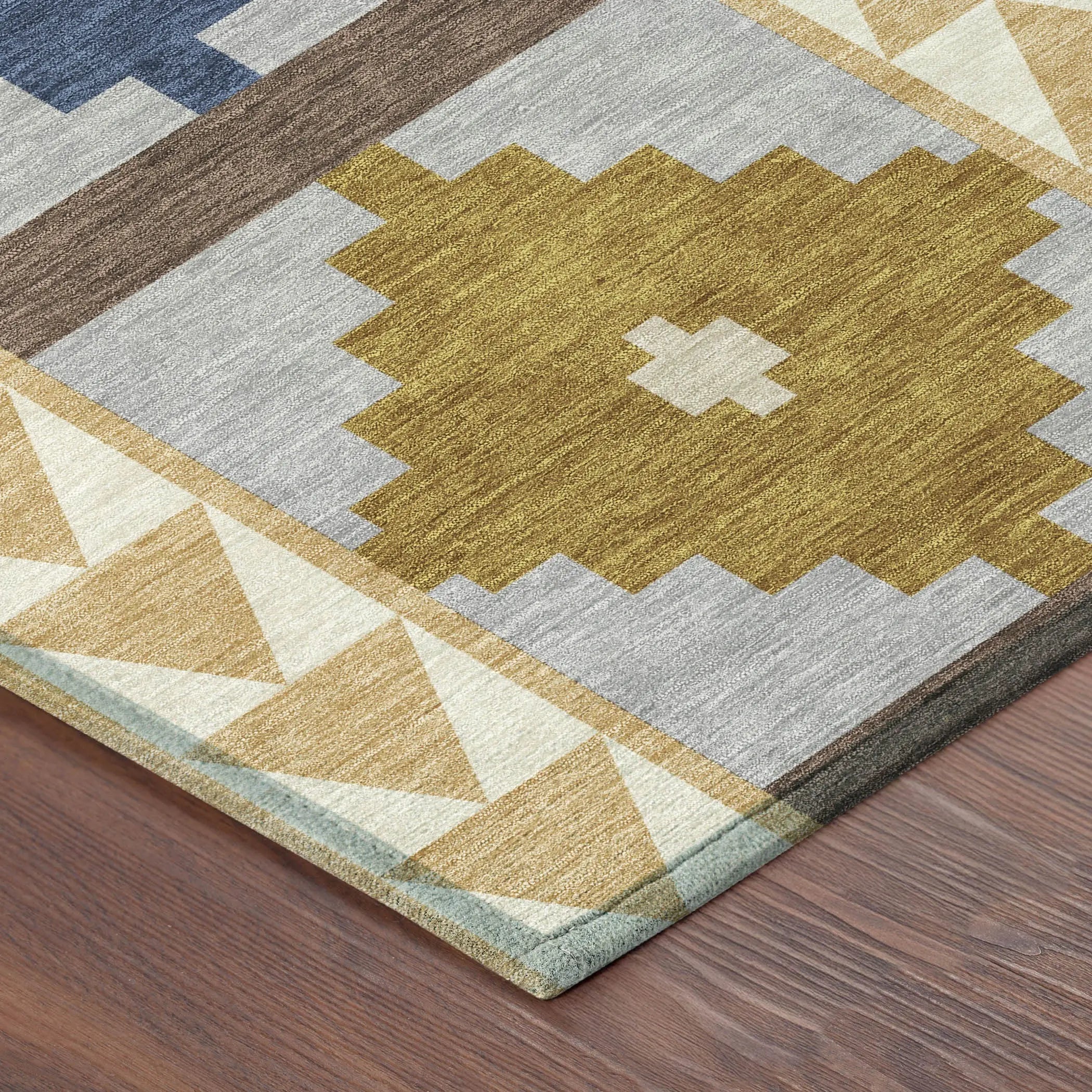 3' X 5' Copper And Ivory Southwestern Washable Indoor Outdoor Area Rug Homeroots Outdoor