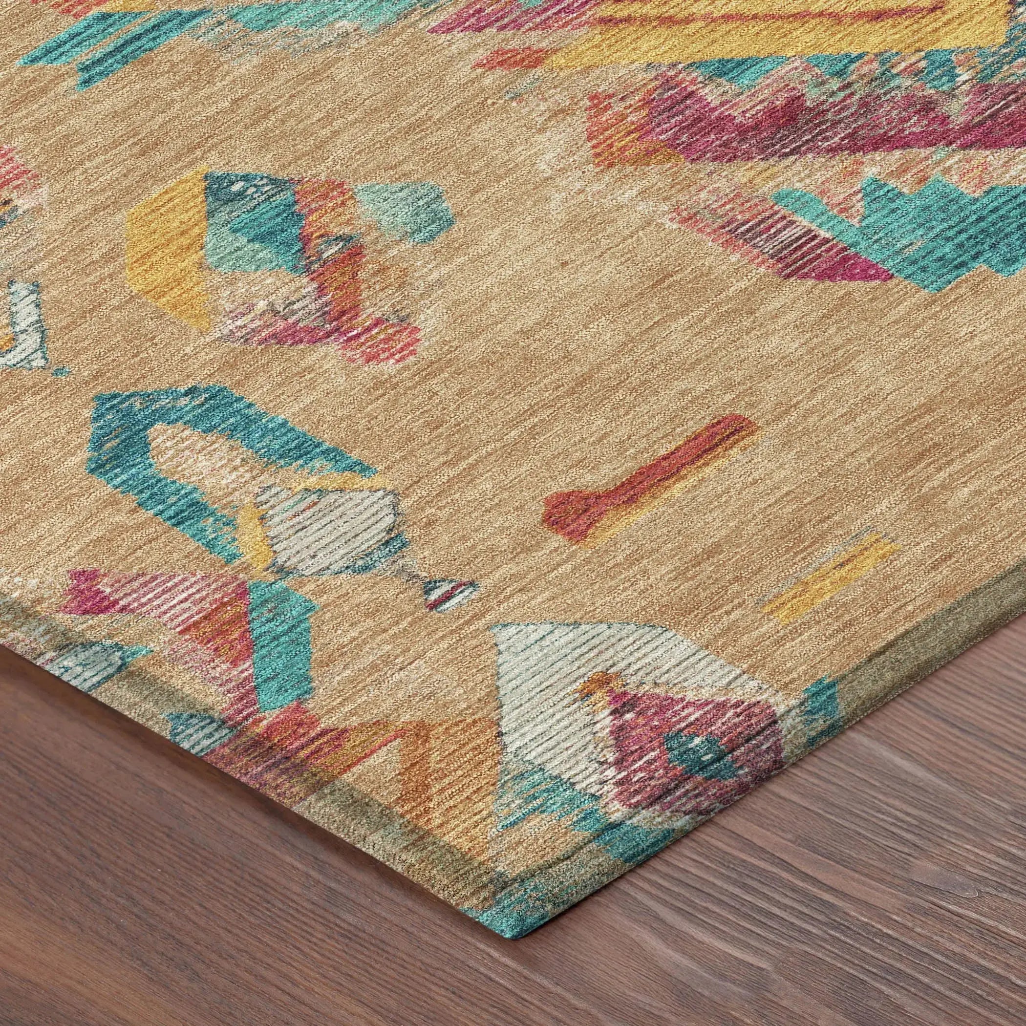3' X 5' Copper And Ivory Tribal Washable Indoor Outdoor Area Rug Homeroots Outdoor