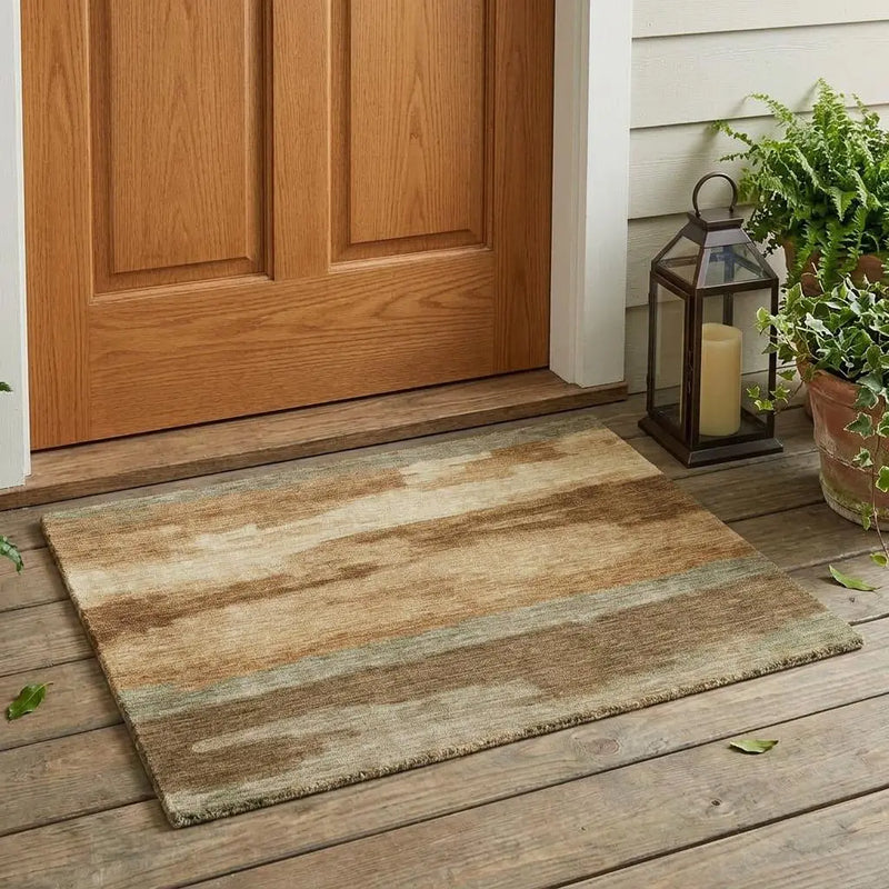 3' X 5' Copper And Orange Abstract Washable Indoor Outdoor Area Rug Homeroots Outdoor