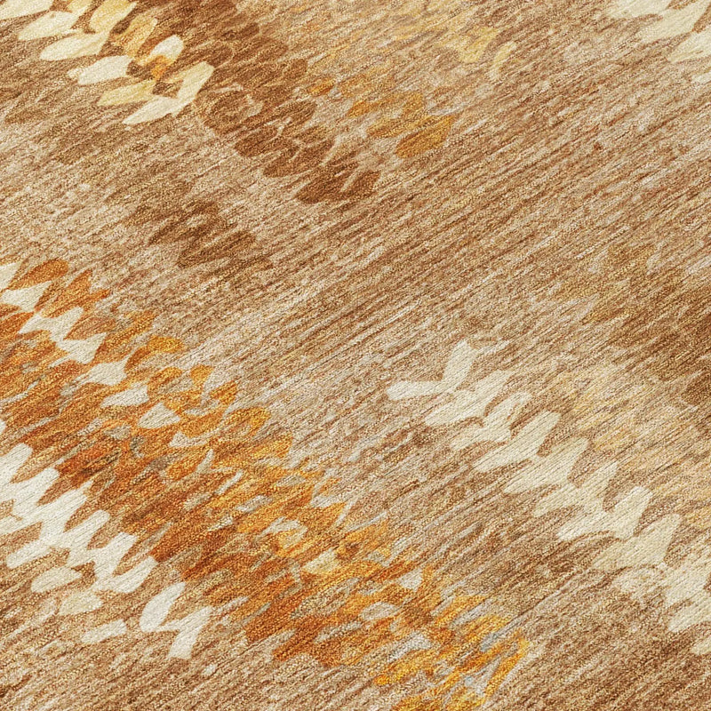 3' X 5' Copper And Orange Abstract Washable Indoor Outdoor Area Rug Homeroots Outdoor