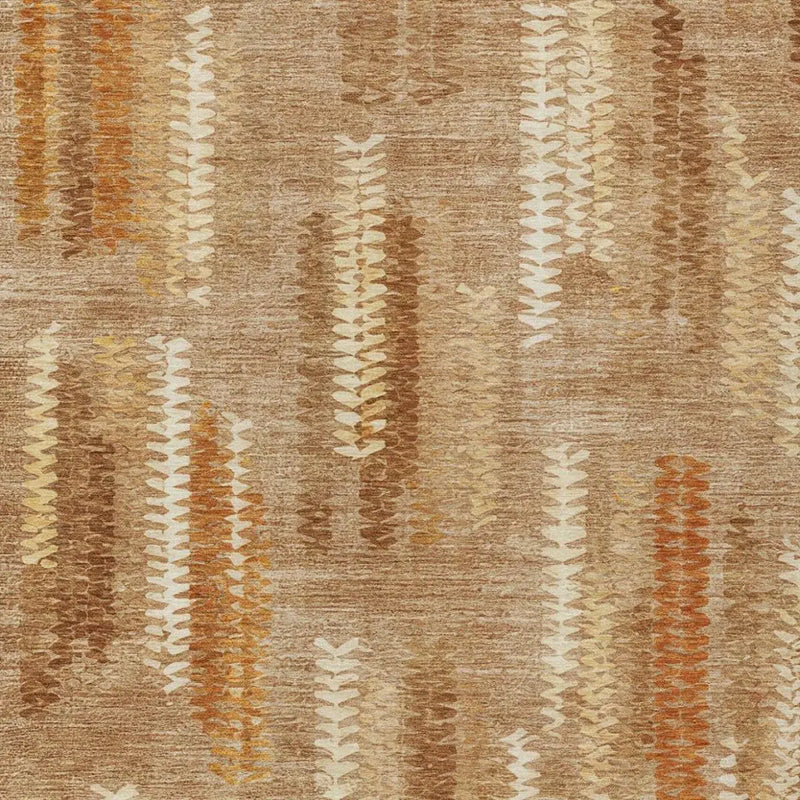 3' X 5' Copper And Orange Abstract Washable Indoor Outdoor Area Rug Homeroots Outdoor