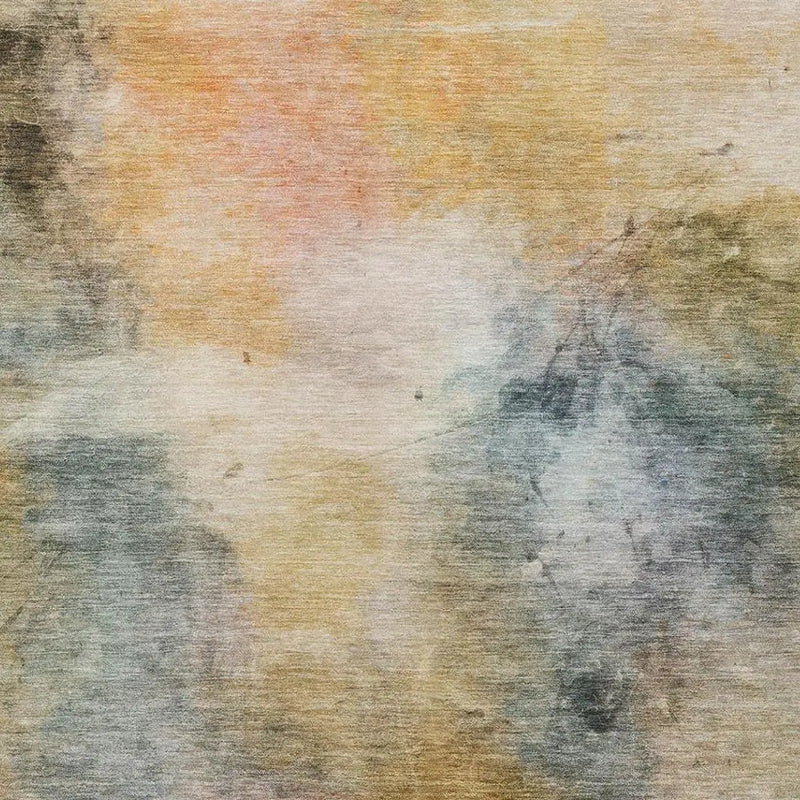 3' X 5' Copper And Orange Abstract Washable Indoor Outdoor Area Rug Homeroots Outdoor