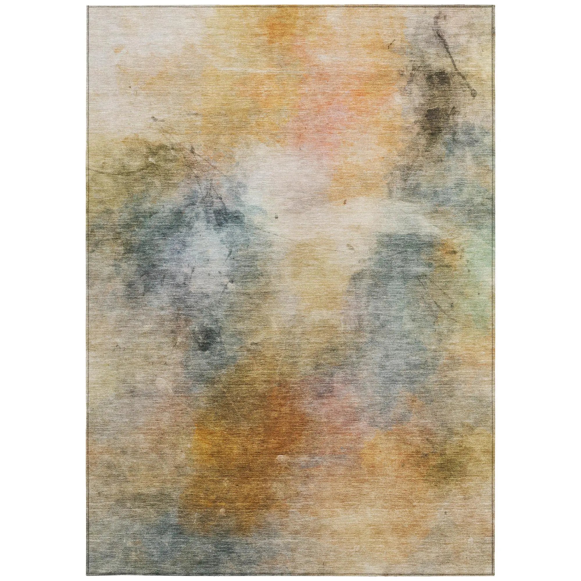 3' X 5' Copper And Orange Abstract Washable Indoor Outdoor Area Rug Homeroots Outdoor