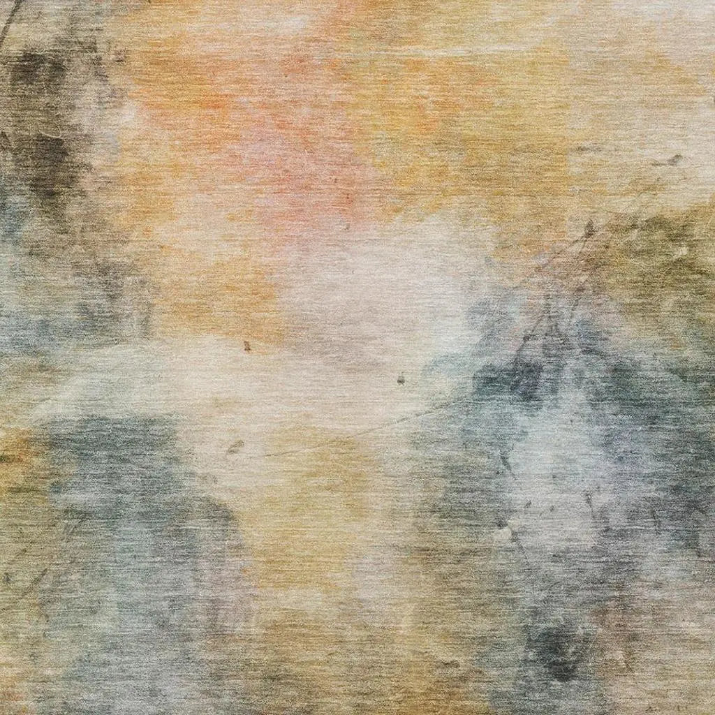 3' X 5' Copper And Orange Abstract Washable Indoor Outdoor Area Rug Homeroots Outdoor