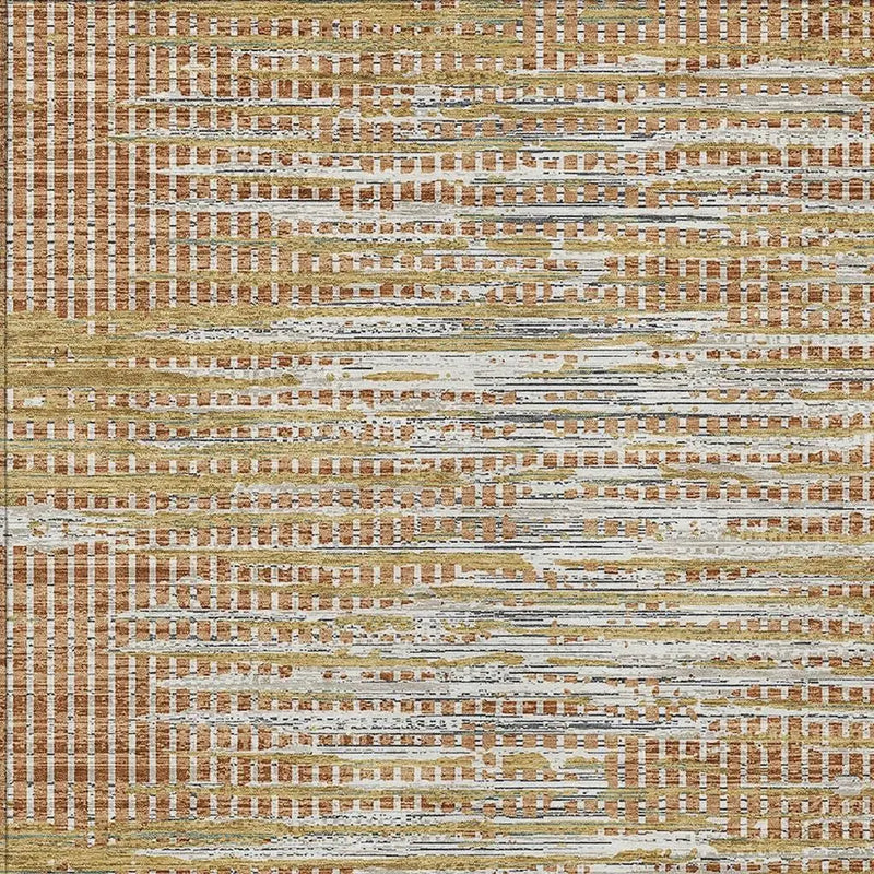 3' X 5' Copper And Orange Abstract Washable Indoor Outdoor Area Rug Homeroots Outdoor