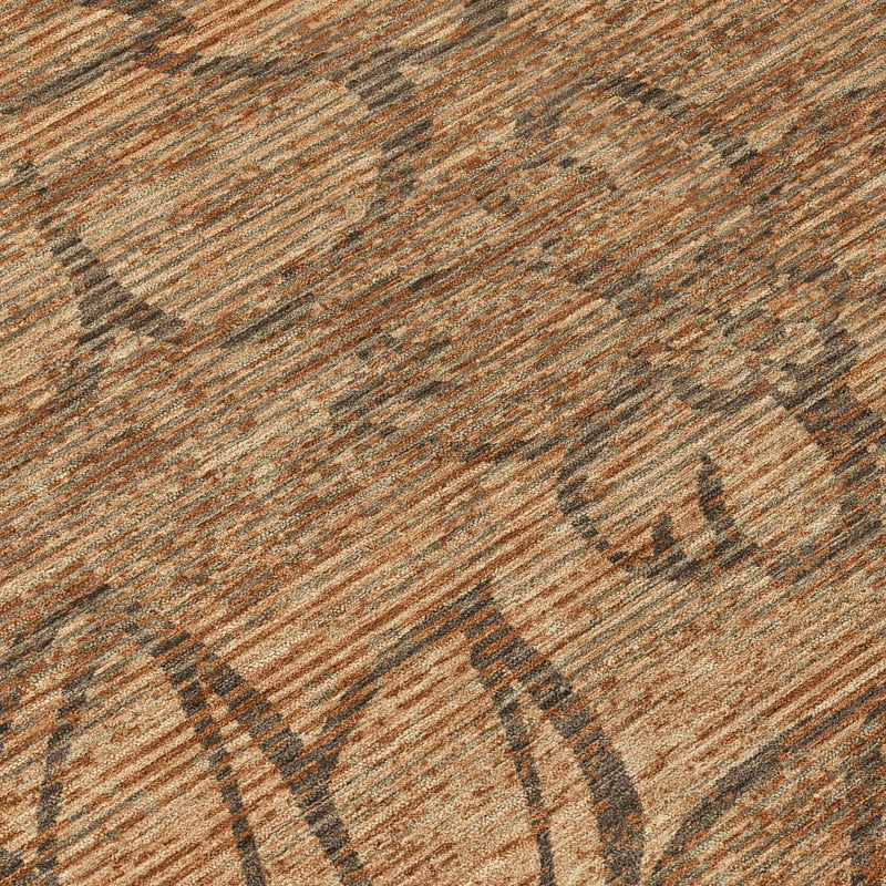 3' X 5' Copper And Orange Floral Washable Indoor Outdoor Area Rug Homeroots Outdoor