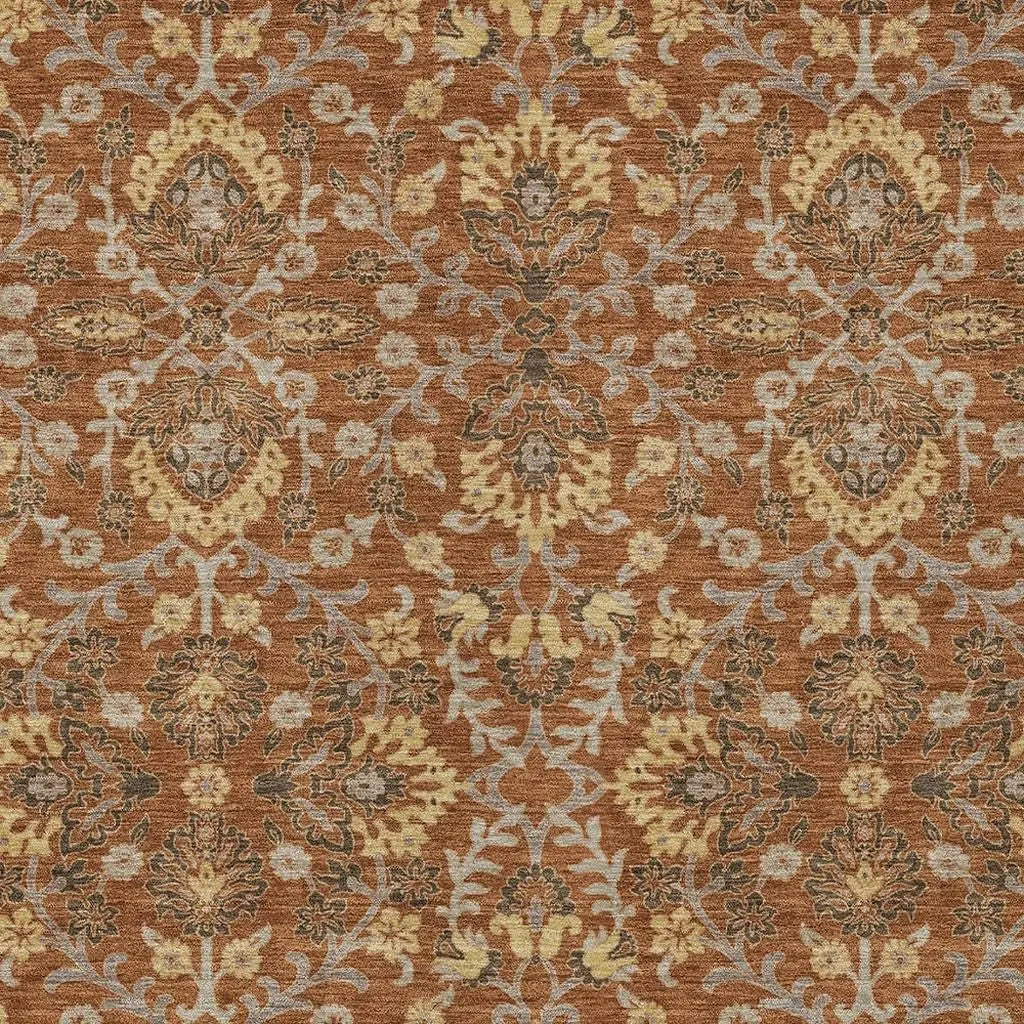 3' X 5' Copper And Orange Geometric Washable Indoor Outdoor Area Rug Homeroots Outdoor