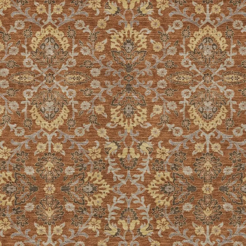 3' X 5' Copper And Orange Geometric Washable Indoor Outdoor Area Rug Homeroots Outdoor