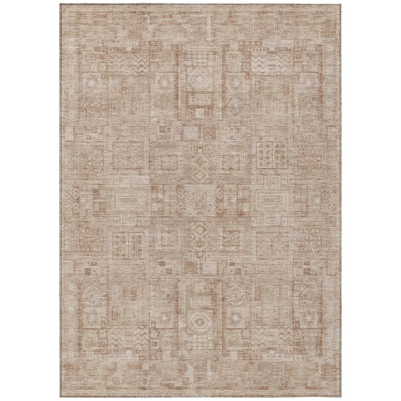 3' X 5' Copper And Orange Oriental Washable Indoor Outdoor Area Rug Homeroots Outdoor