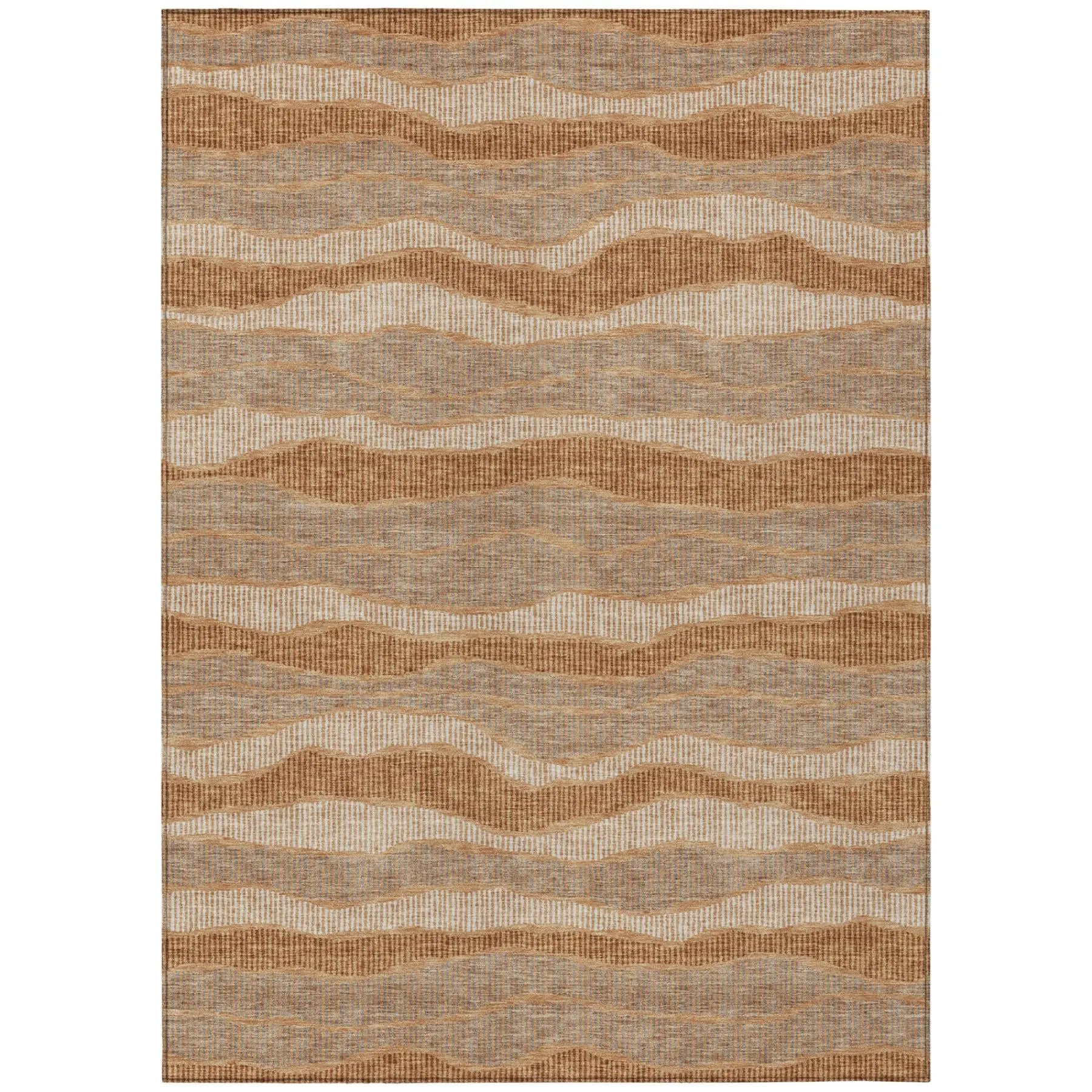 3' X 5' Copper And Orange Striped Washable Indoor Outdoor Area Rug Homeroots Outdoor