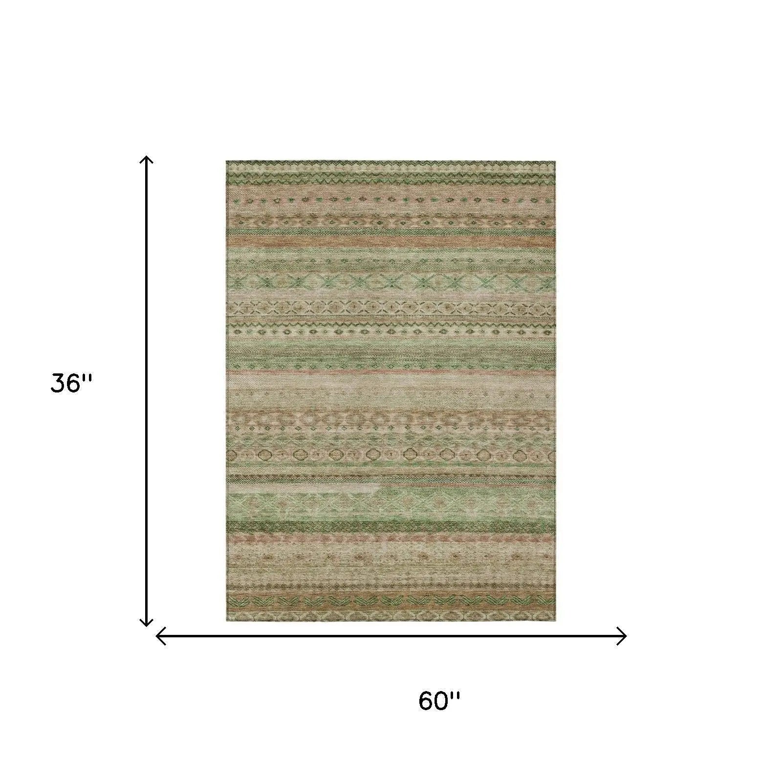 3' X 5' Copper And Orange Striped Washable Indoor Outdoor Area Rug Homeroots Outdoor