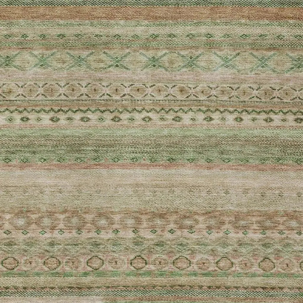 3' X 5' Copper And Orange Striped Washable Indoor Outdoor Area Rug Homeroots Outdoor