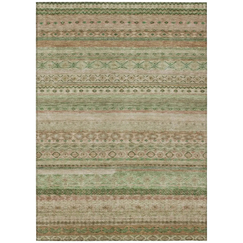 3' X 5' Copper And Orange Striped Washable Indoor Outdoor Area Rug Homeroots Outdoor