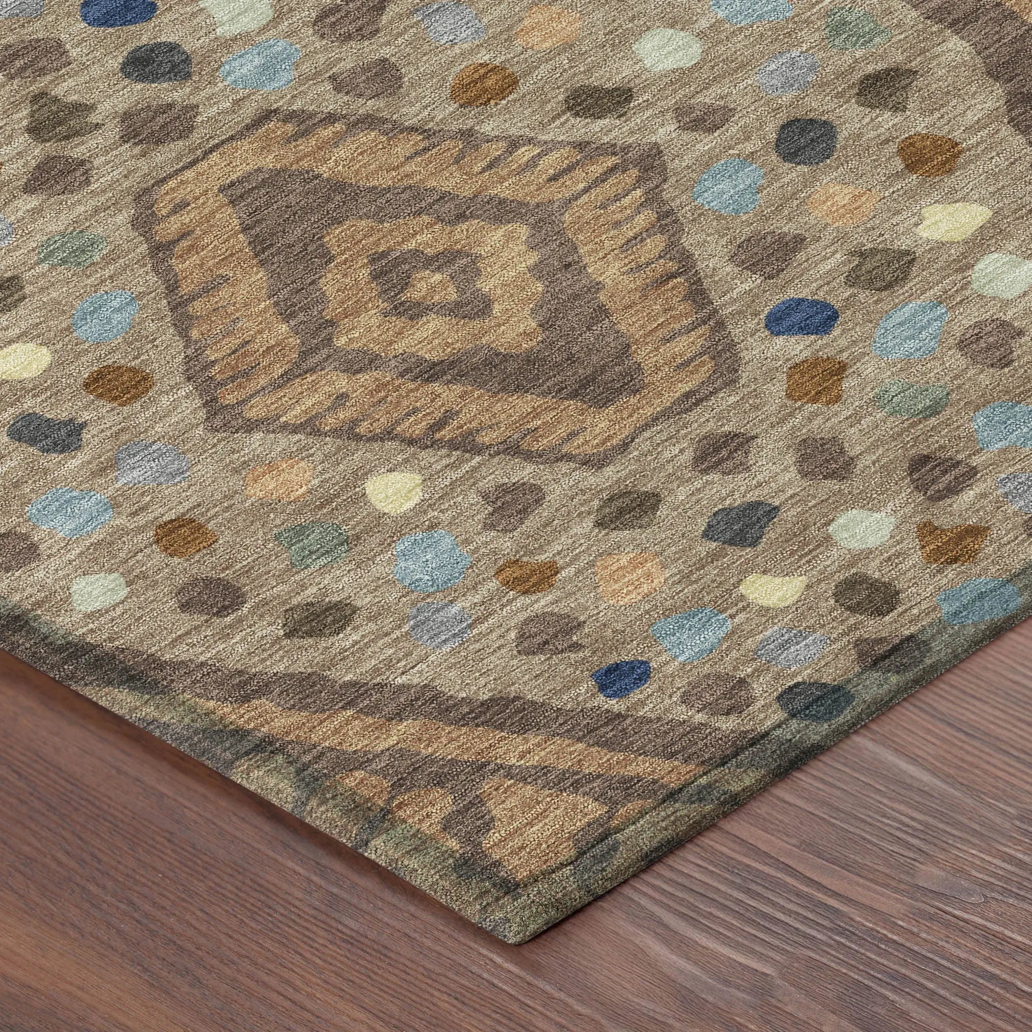 3' X 5' Copper And Orange Tribal Washable Indoor Outdoor Area Rug Homeroots Outdoor