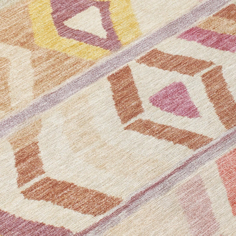 3' X 5' Copper And Orange Tribal Washable Indoor Outdoor Area Rug Homeroots Outdoor
