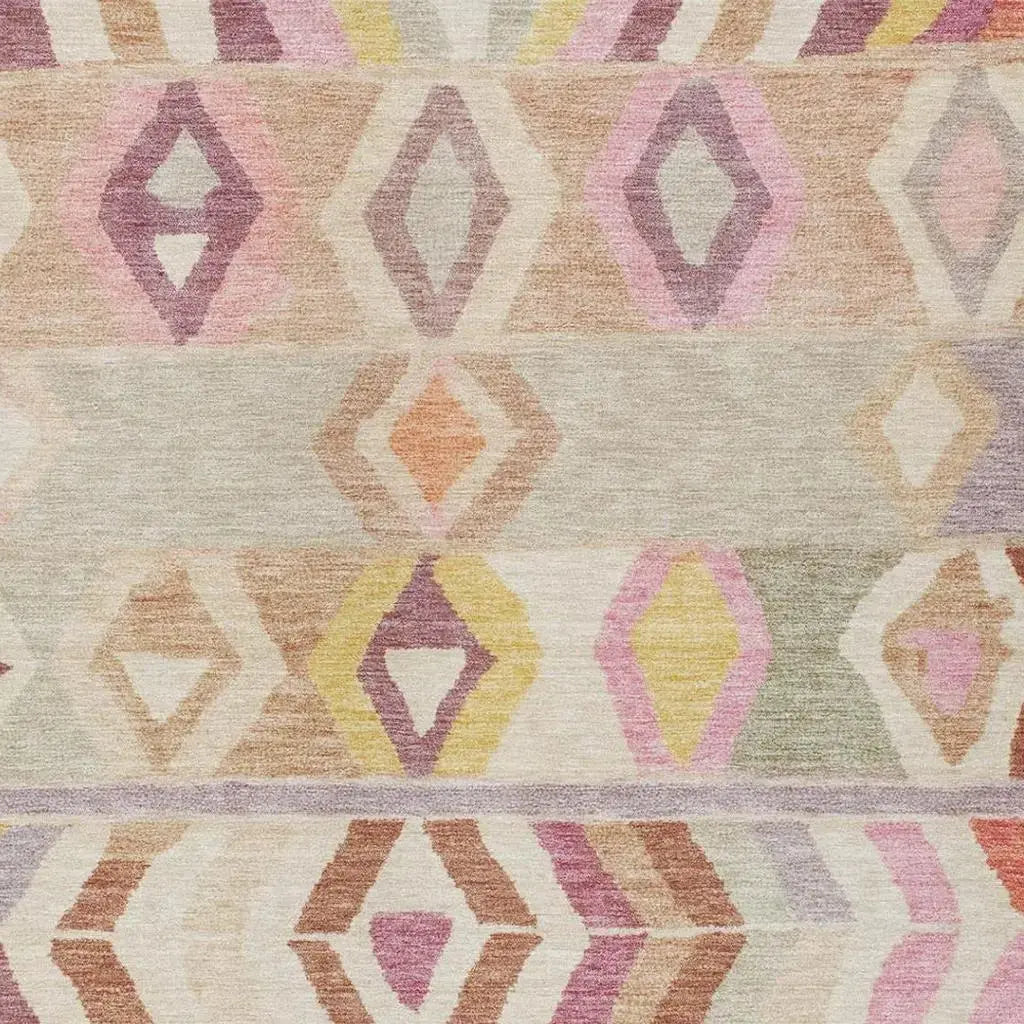 3' X 5' Copper And Orange Tribal Washable Indoor Outdoor Area Rug Homeroots Outdoor
