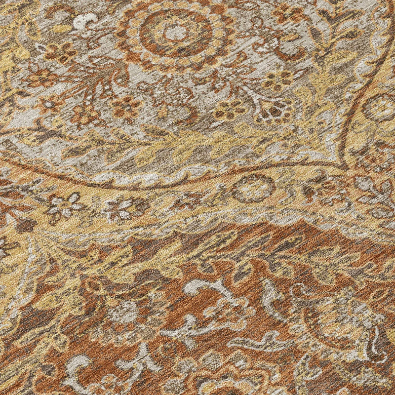 3' X 5' Copper And Pink Ogee Washable Indoor Outdoor Area Rug Homeroots Outdoor