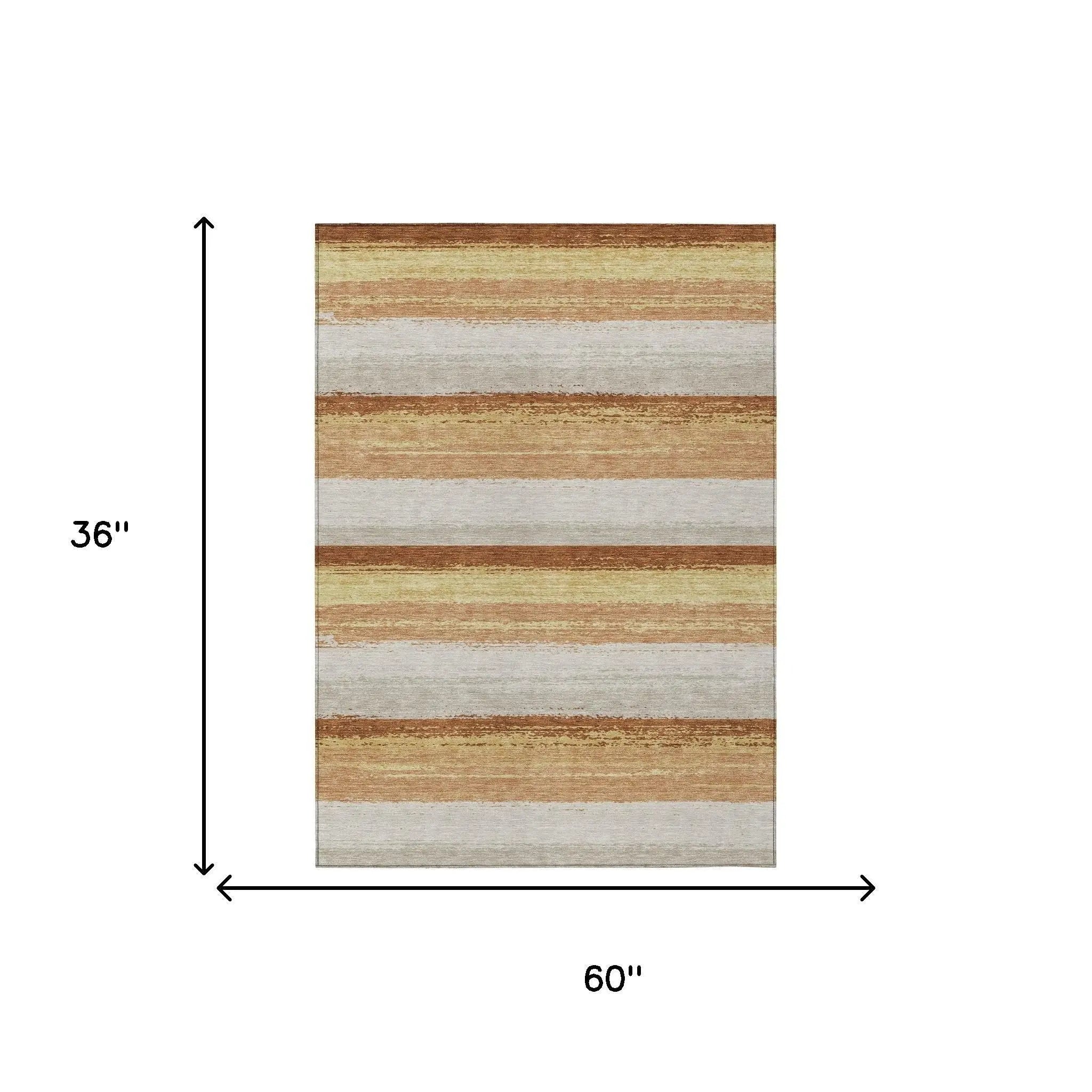 3' X 5' Copper And Purple Striped Washable Indoor Outdoor Area Rug Homeroots Outdoor