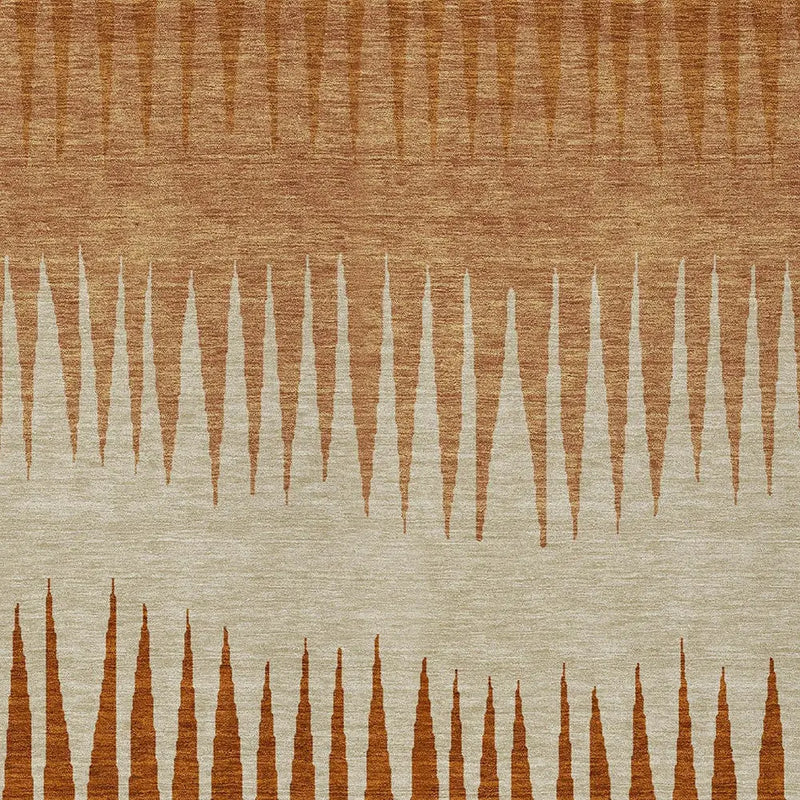 3' X 5' Copper Brown And Beige Striped Washable Indoor Outdoor Area Rug Homeroots Outdoor
