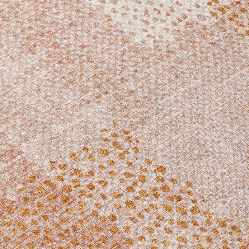3' X 5' Coral And Orange Abstract Washable Indoor Outdoor Area Rug Homeroots Outdoor