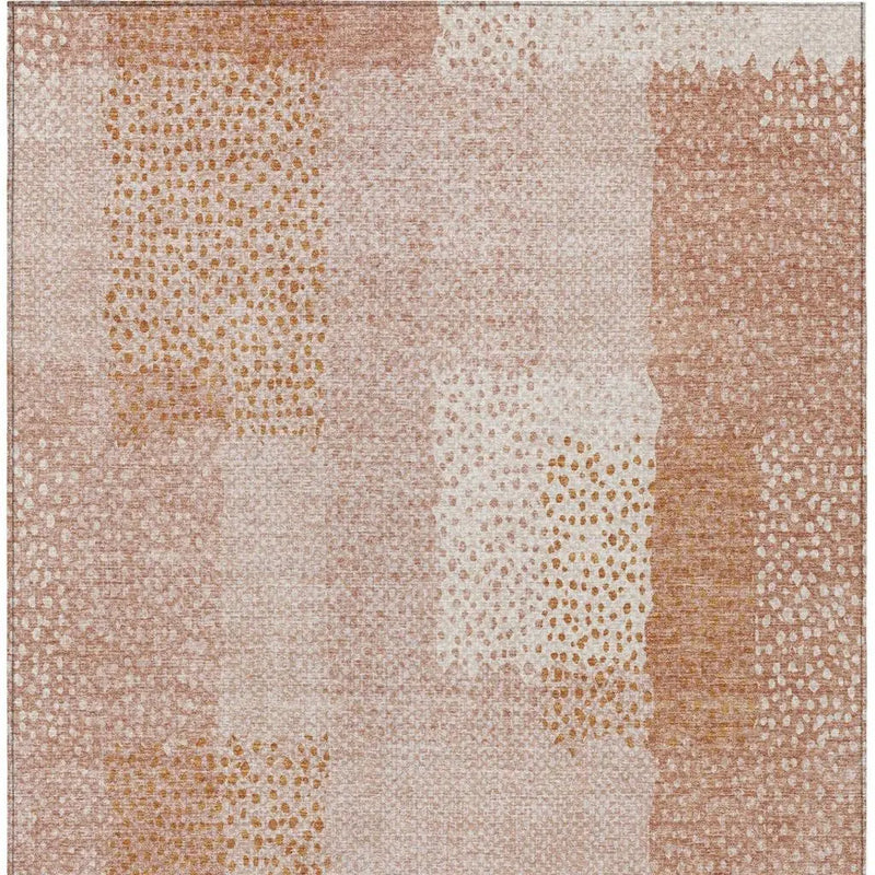 3' X 5' Coral And Orange Abstract Washable Indoor Outdoor Area Rug Homeroots Outdoor