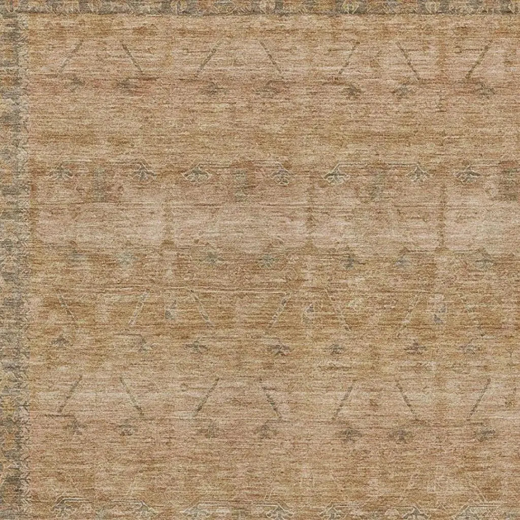3' X 5' Coral And Orange Tribal Washable Indoor Outdoor Area Rug Homeroots Outdoor