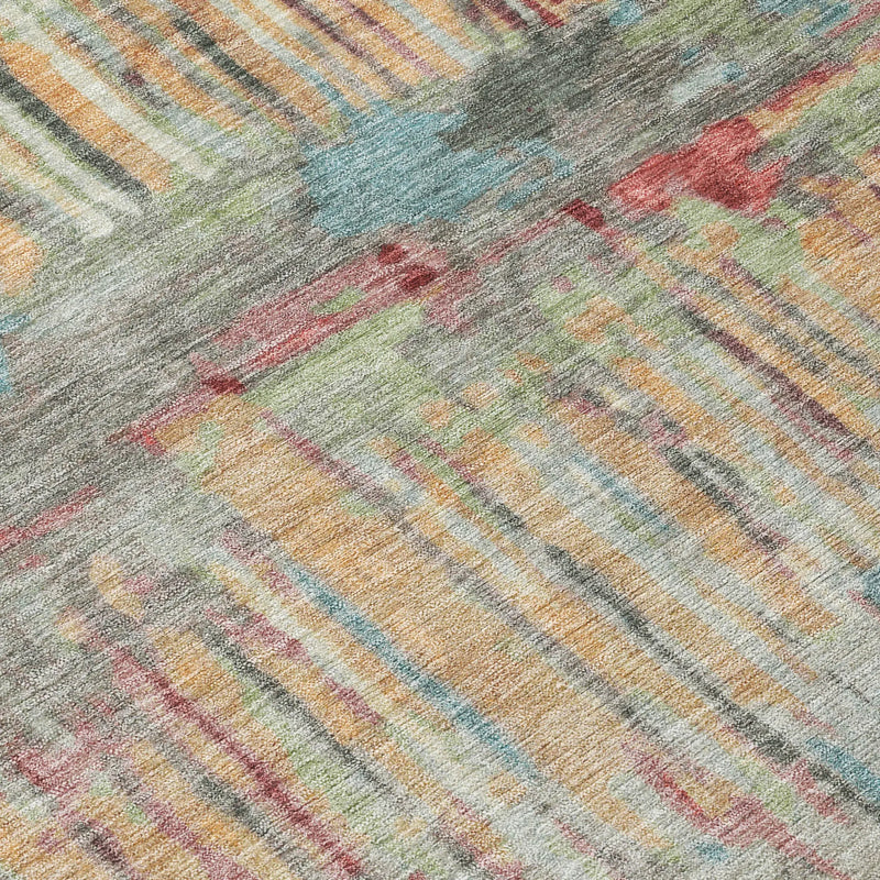 3' X 5' Coral And Sage Abstract Washable Indoor Outdoor Area Rug Homeroots Outdoor