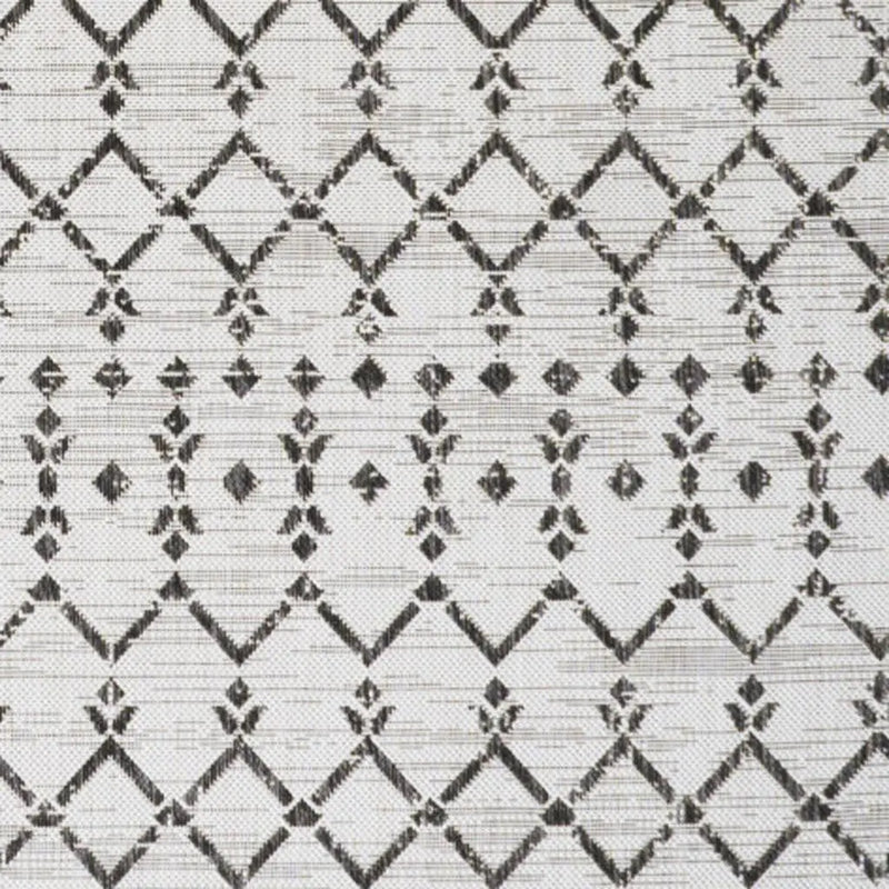 3' X 5' Cream And Black Trellis Indoor Outdoor Area Rug Homeroots Outdoor