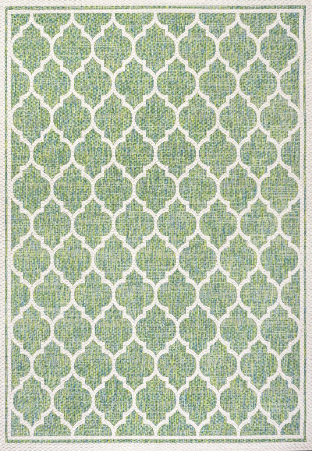 3' X 5' Cream And Green Geometric Indoor Outdoor Area Rug Homeroots Outdoor
